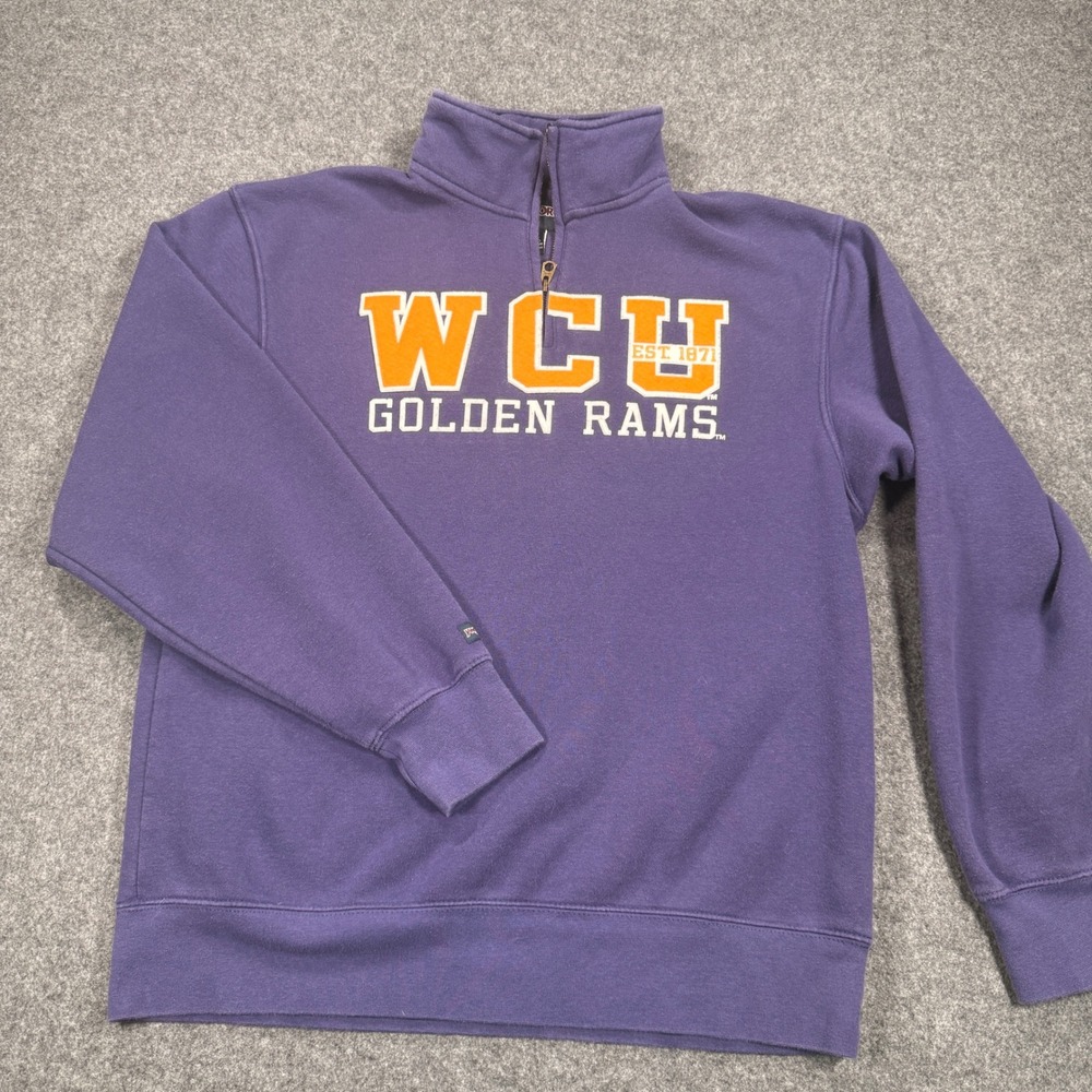 Jansport WCU Golden Rams Quarter Zip Sweatshirt Purple Mens Medium Collegiate
